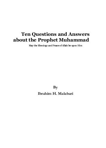 ten questions and answers abou the prophet muhammad